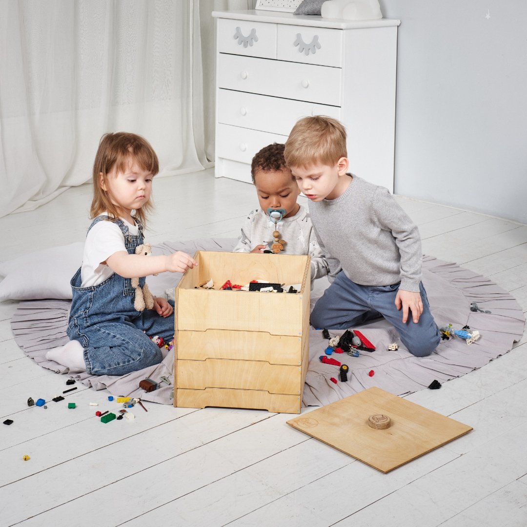 Montessori 3in1 Shelf Set: Bookcase + Toy Shelf + Sorter Lego 3-piece set