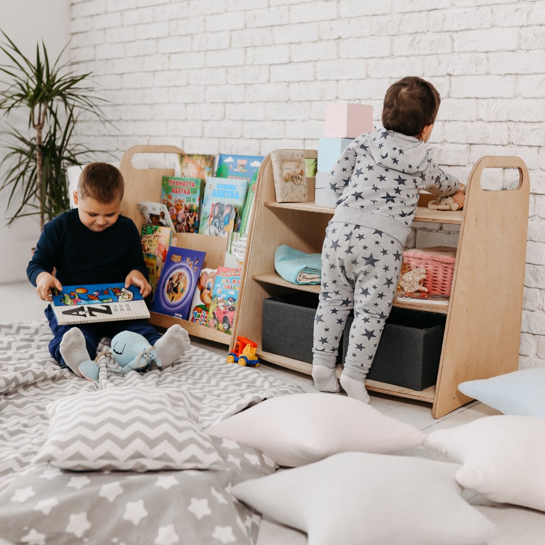 Montessori 3in1 Shelf Set: Bookcase + Toy Shelf + Sorter Lego 3-piece set