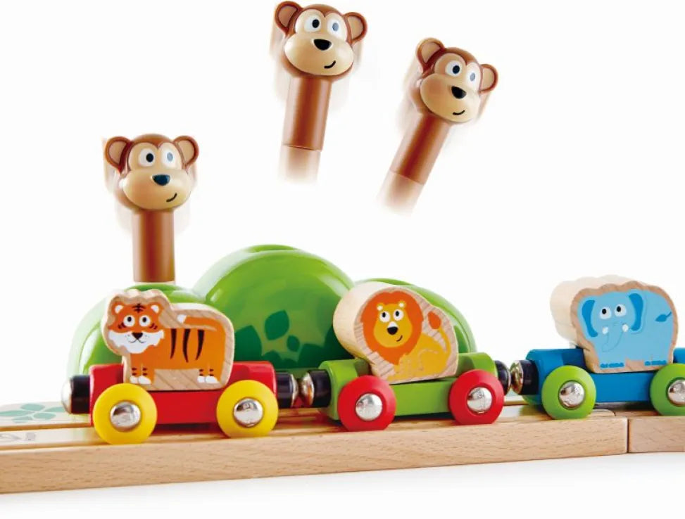 Hape Railway Ξύλινο Σετ Σιδηρόδρομος Music & Monkeys