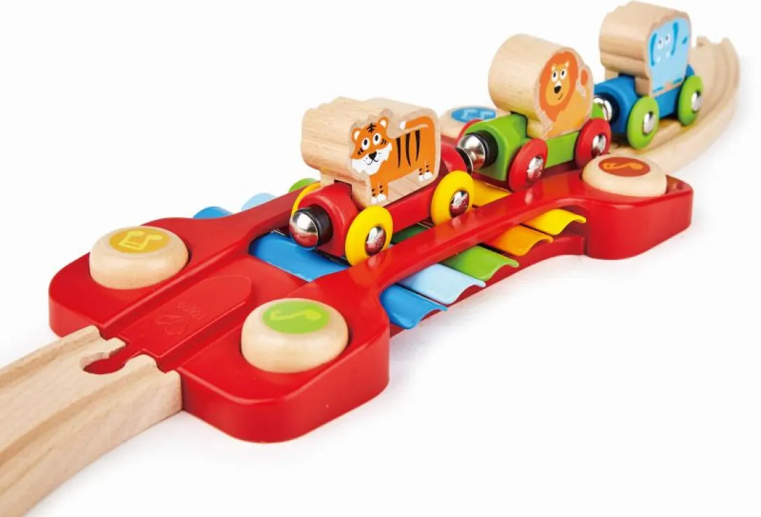 Hape Railway Ξύλινο Σετ Σιδηρόδρομος Music & Monkeys