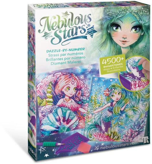 Nebulous Stars Dazzle By Number Water Painting Set With Sparkles-MARINIA