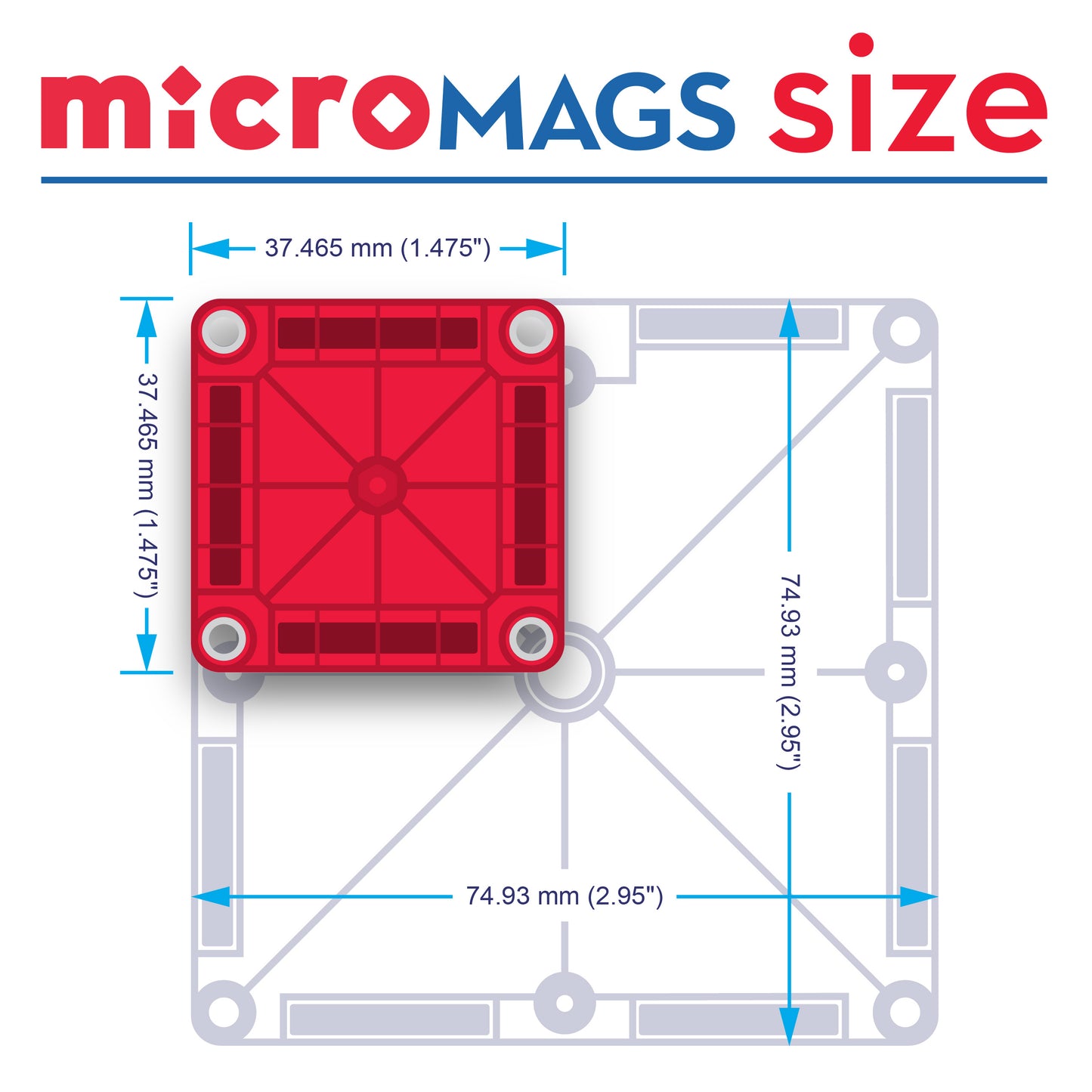 Magna-Tiles Μαγνητικό Παιχνίδι 26 κομματιών microMAGS Travel Set