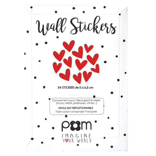 Pom Le Bonhomme Wall stickers red hearts 