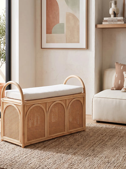 Αποθηκευτικό σκαμπό Rattan