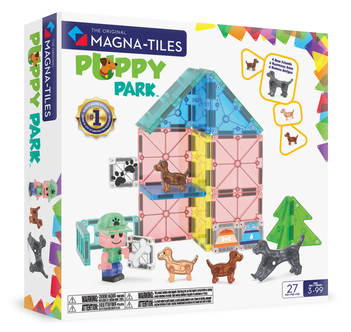 Magna-Tiles Μαγνητικό Παιχνίδι 27 κομματιών Puppy Park