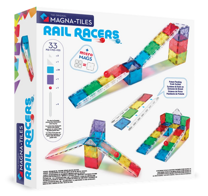 Magna-Tiles Μαγνητικό Παιχνίδι 33 κομματιών Rail Racers