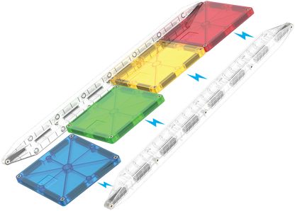 Magna-Tiles Μαγνητικό Παιχνίδι 33 κομματιών Rail Racers