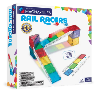 Magna-Tiles Μαγνητικό Παιχνίδι 33 κομματιών Rail Racers
