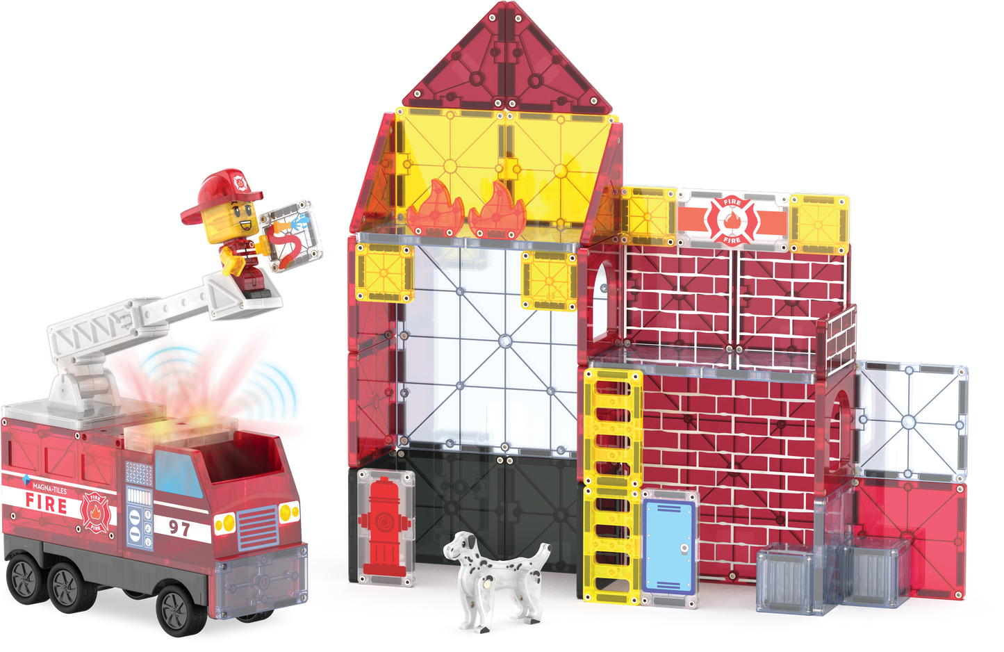 Magna-Tiles Μαγνητικό Παιχνίδι 50 κομματιών Fire Station