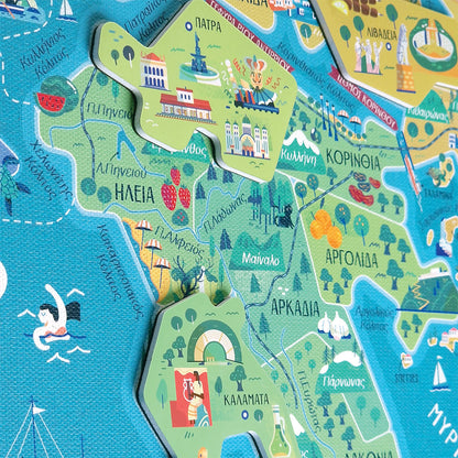 Svoora χάρτης με μαγνητικό παζλ "Ταξιδεύοντας στην Ελλάδα"