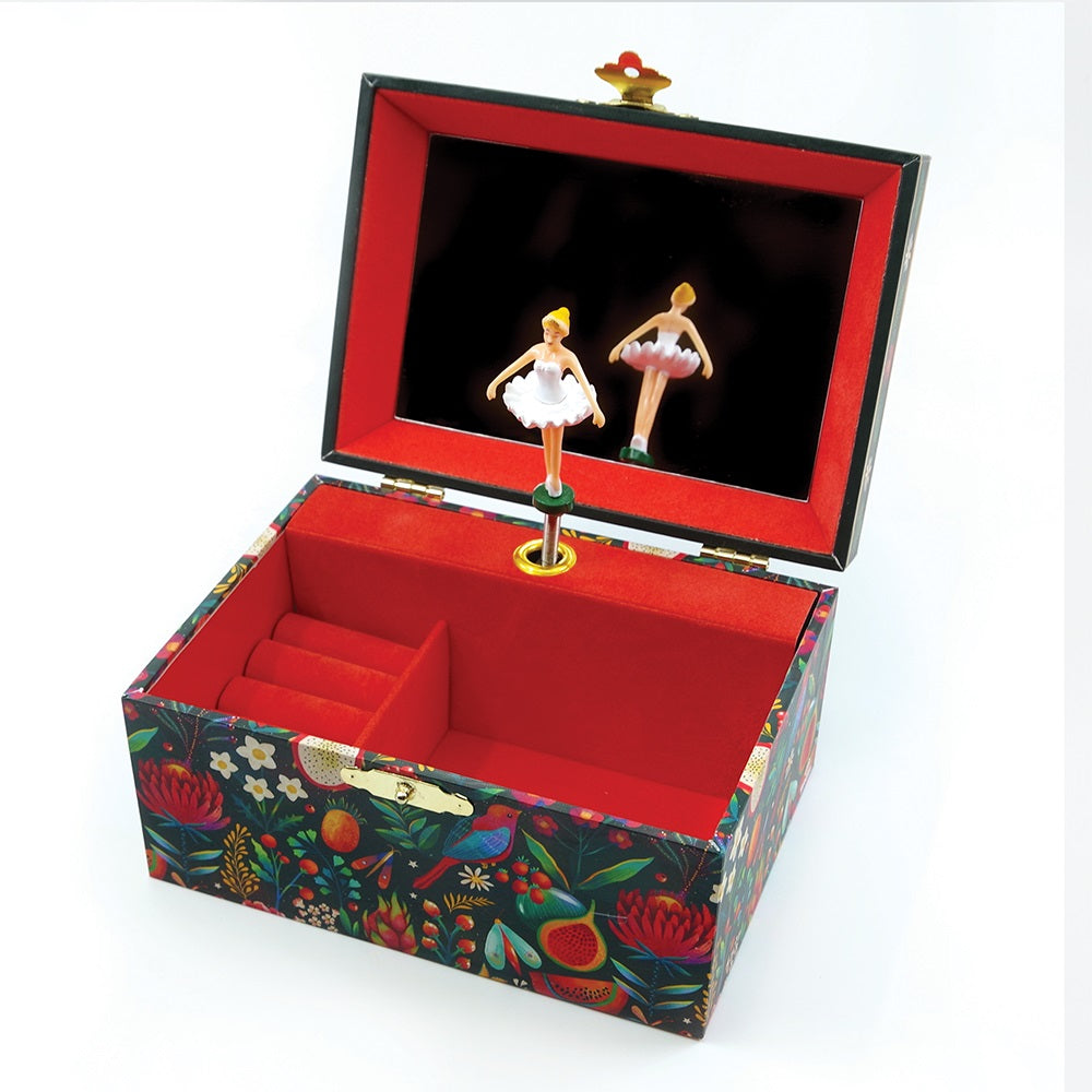 Svoora Music Box Jewelery Box with Ring Holder and Wide Mirror 'Spring'