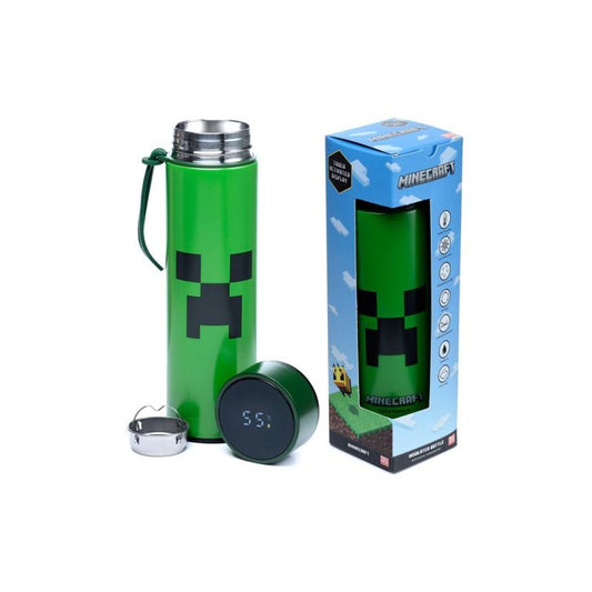 Puckator Minecraft Creeper thermos with electronic thermometer 450ml