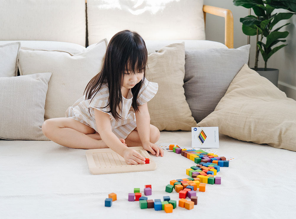 PlanToys 100 wooden counting cubes 