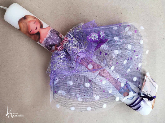 Handmade lamp - ballerina with vibrant purple skirt