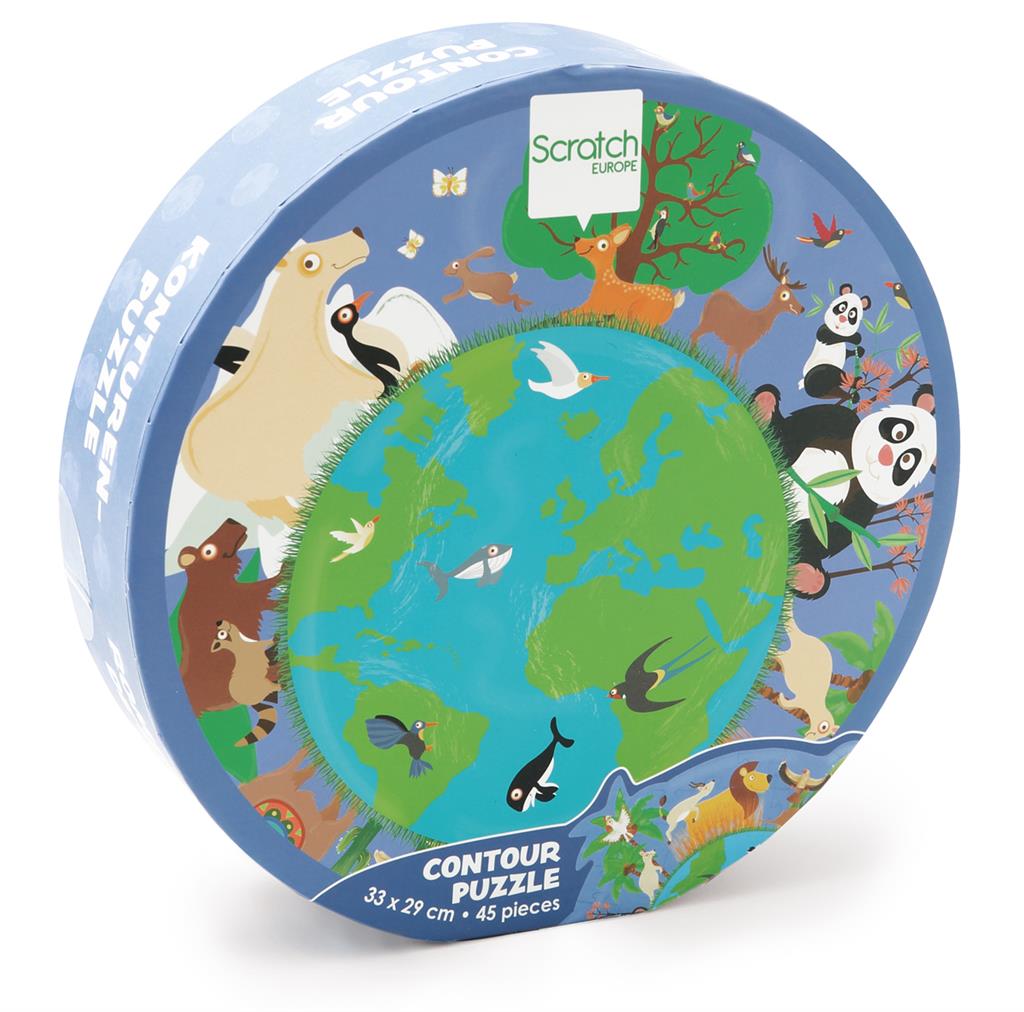 Scratch Puzzle circular/WORLD 45pcs