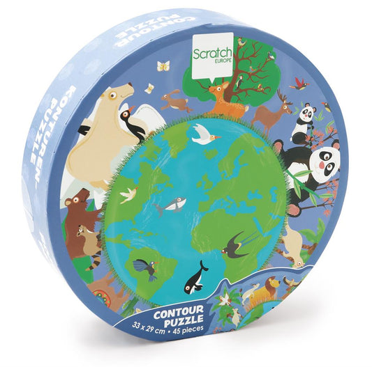 Scratch Puzzle circular/WORLD 45pcs