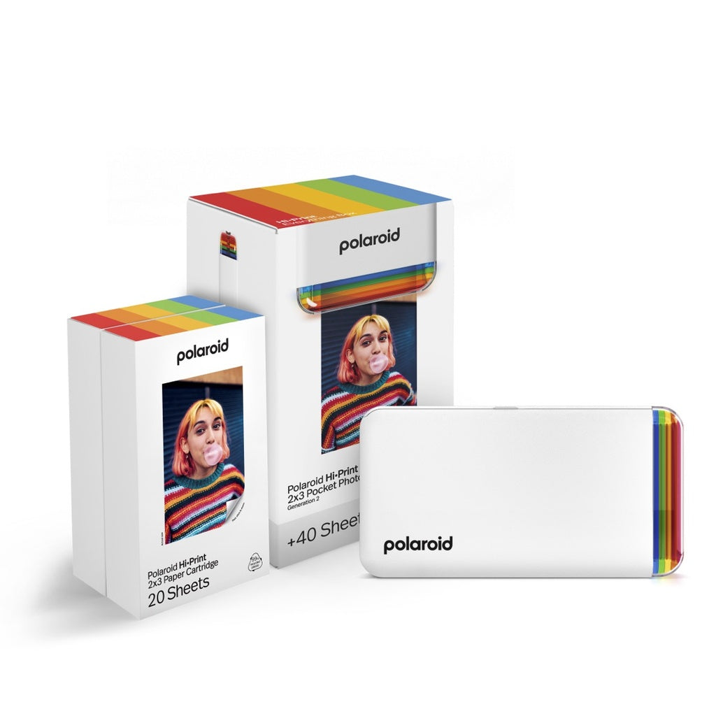 Polaroid Hi Print 2x3 Gen 2 Pocket Photo Printer – White + Photo Pack (40 photos)