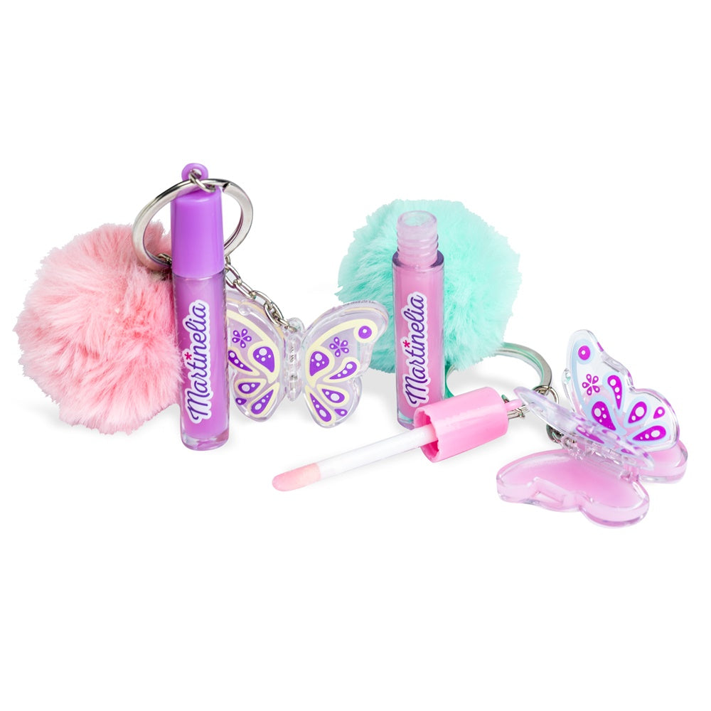 Martinelia World Butterfly Lip & Pom pom Set -Blueberrry