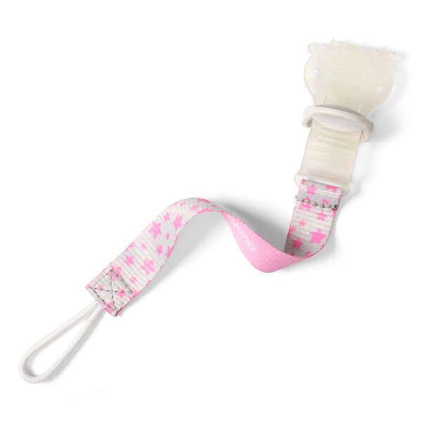 BabyOno: Pink Star Pacifier Clip