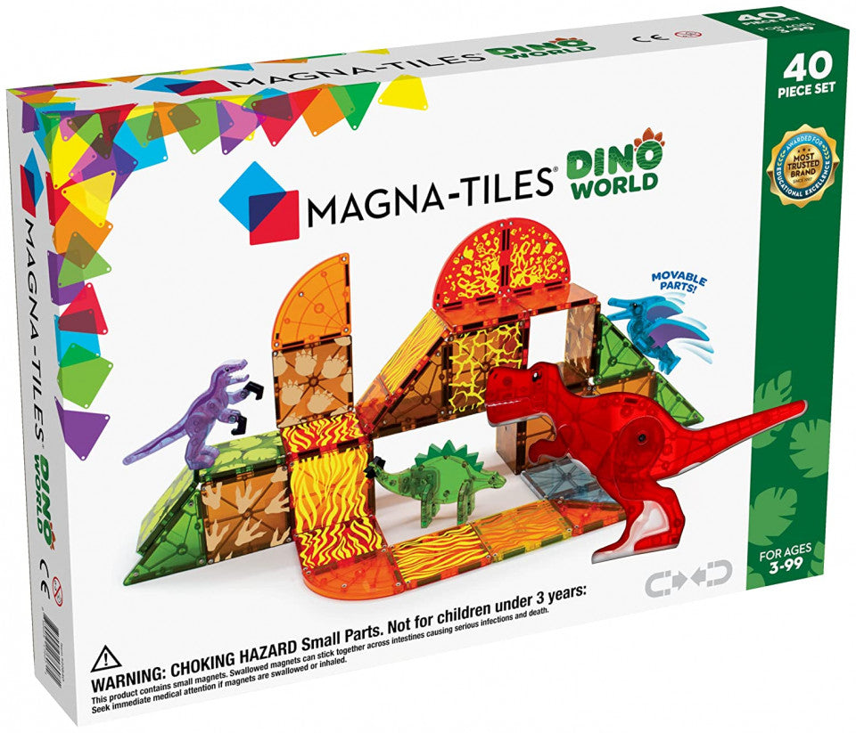 Magna-Tiles Magnetic Construction Game Dino World 40 Piece Set