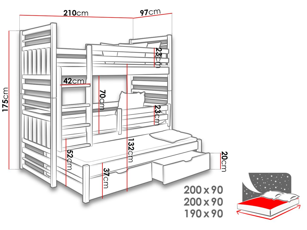 Hipolit bunk bed-Anthraki-Skala left