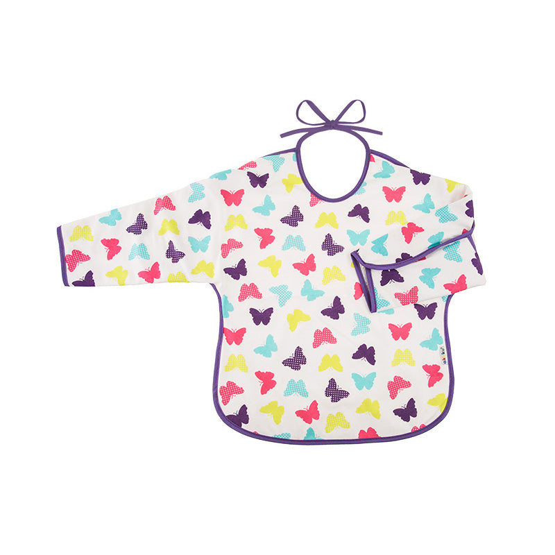 Akuku Waterproof Cotton Bib with Tie and Butterfly Sleeve