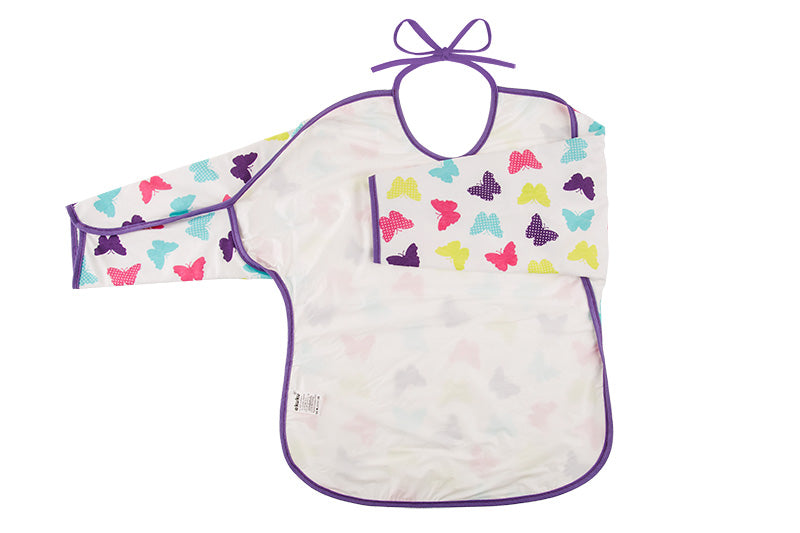 Akuku Waterproof Cotton Bib with Tie and Butterfly Sleeve