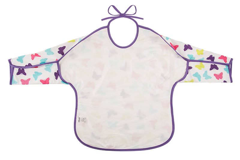 Akuku Waterproof Cotton Bib with Tie and Butterfly Sleeve