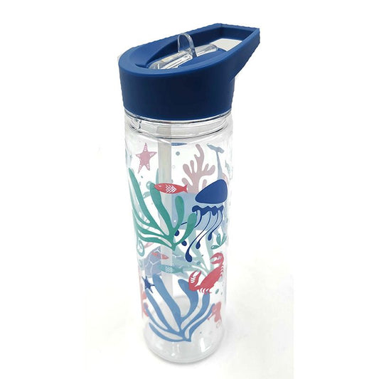 Puckator Reusable 550ml παγούρι νερού με Flip καλαμάκι – Sealife