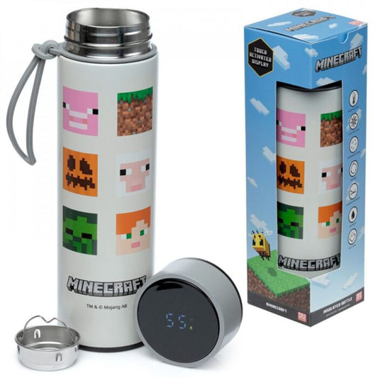 Puckator Minecraft Faces thermos with electronic thermometer 450ml