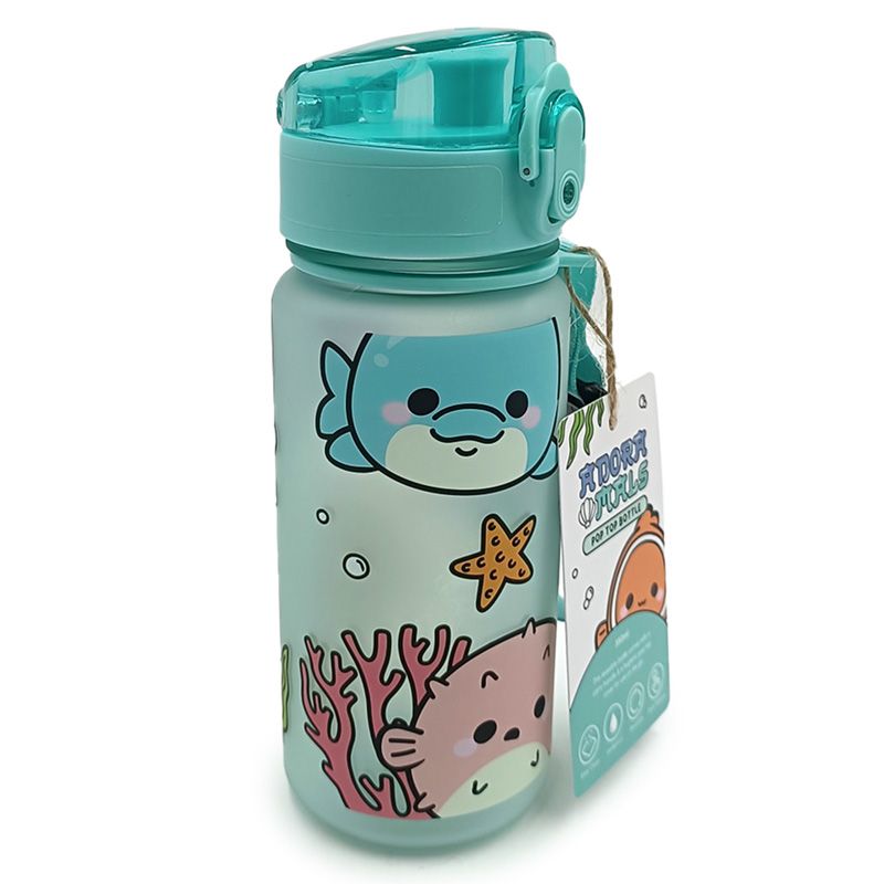 Puckator Adoramals Sealife Pop Top 350ml Shatterproof Reusable Bottle