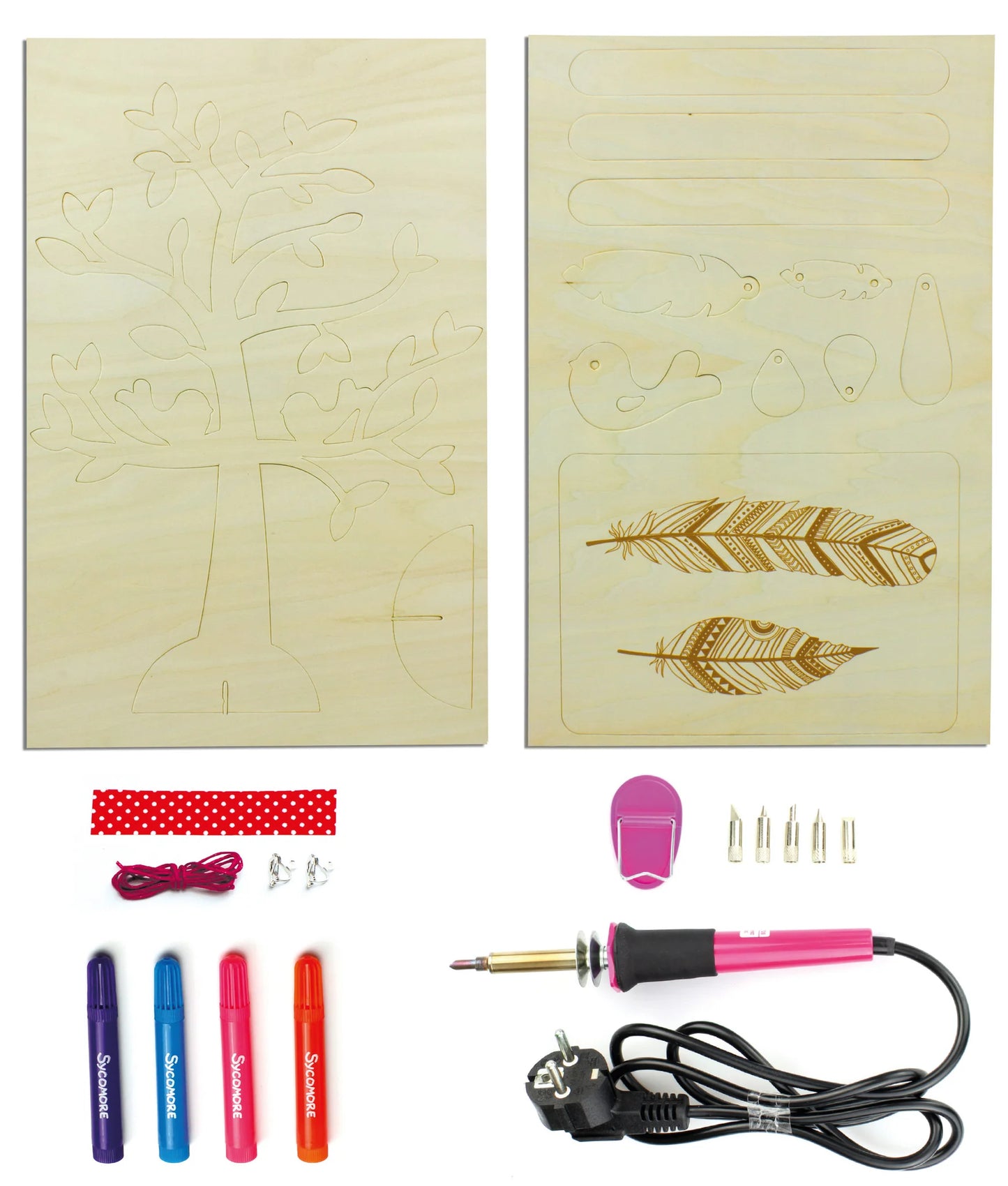 Sycomore Set Pyrograph &amp; Tree