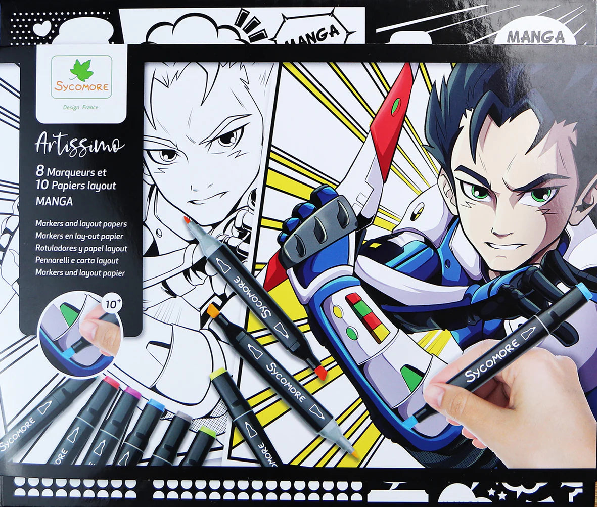 Sycomore Manga Coloring Set "Heroes"