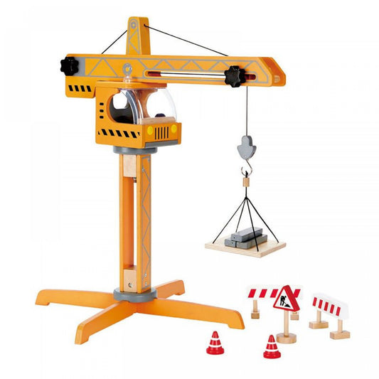 Hape Crane Lift - Large Lifting Crane - 10 pcs. 