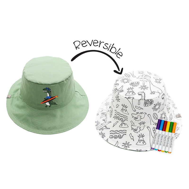 FlapJackKids DIY Paint UPF 50+ Hat – Dino