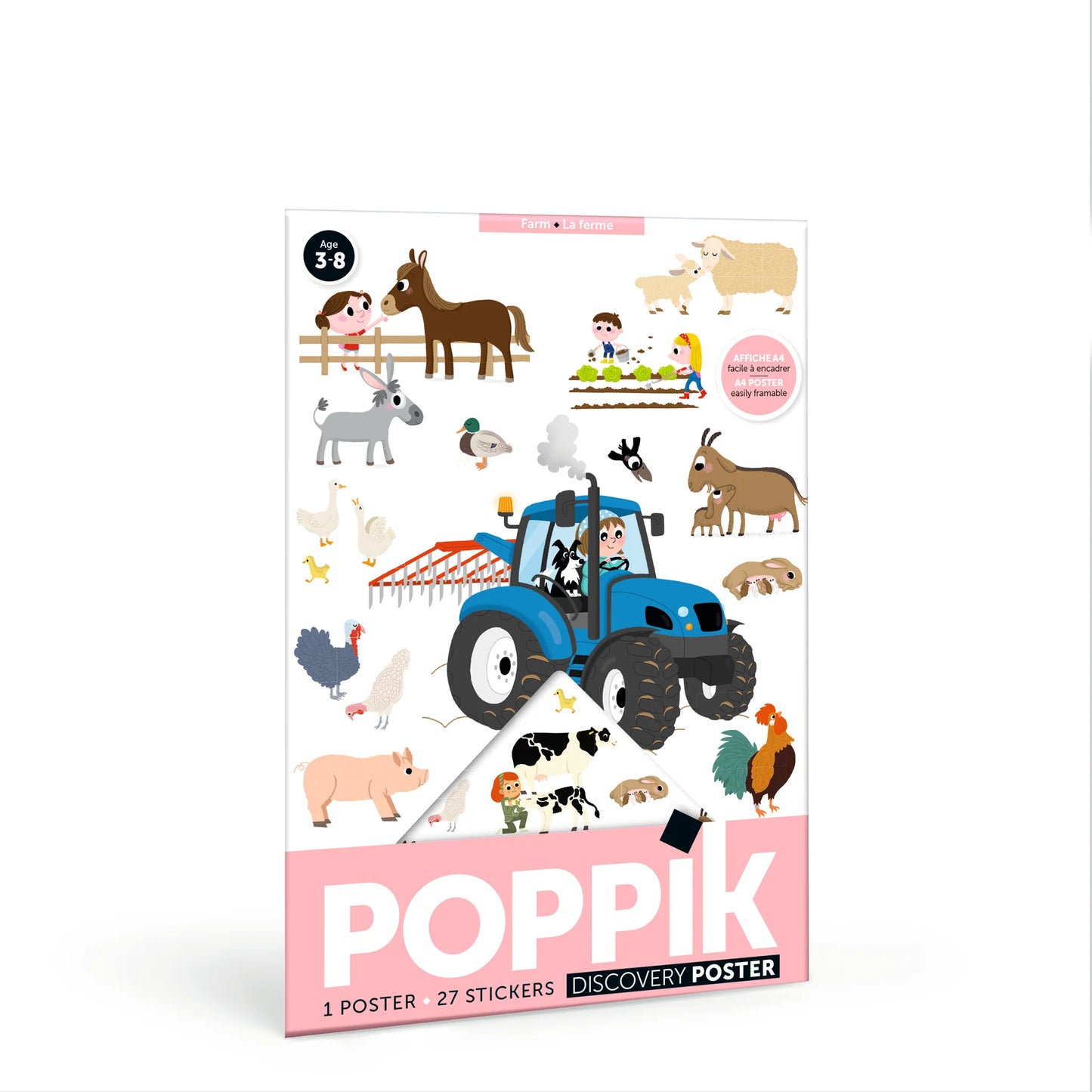 Poppik Mini Poster with 29 Stickers – Farm