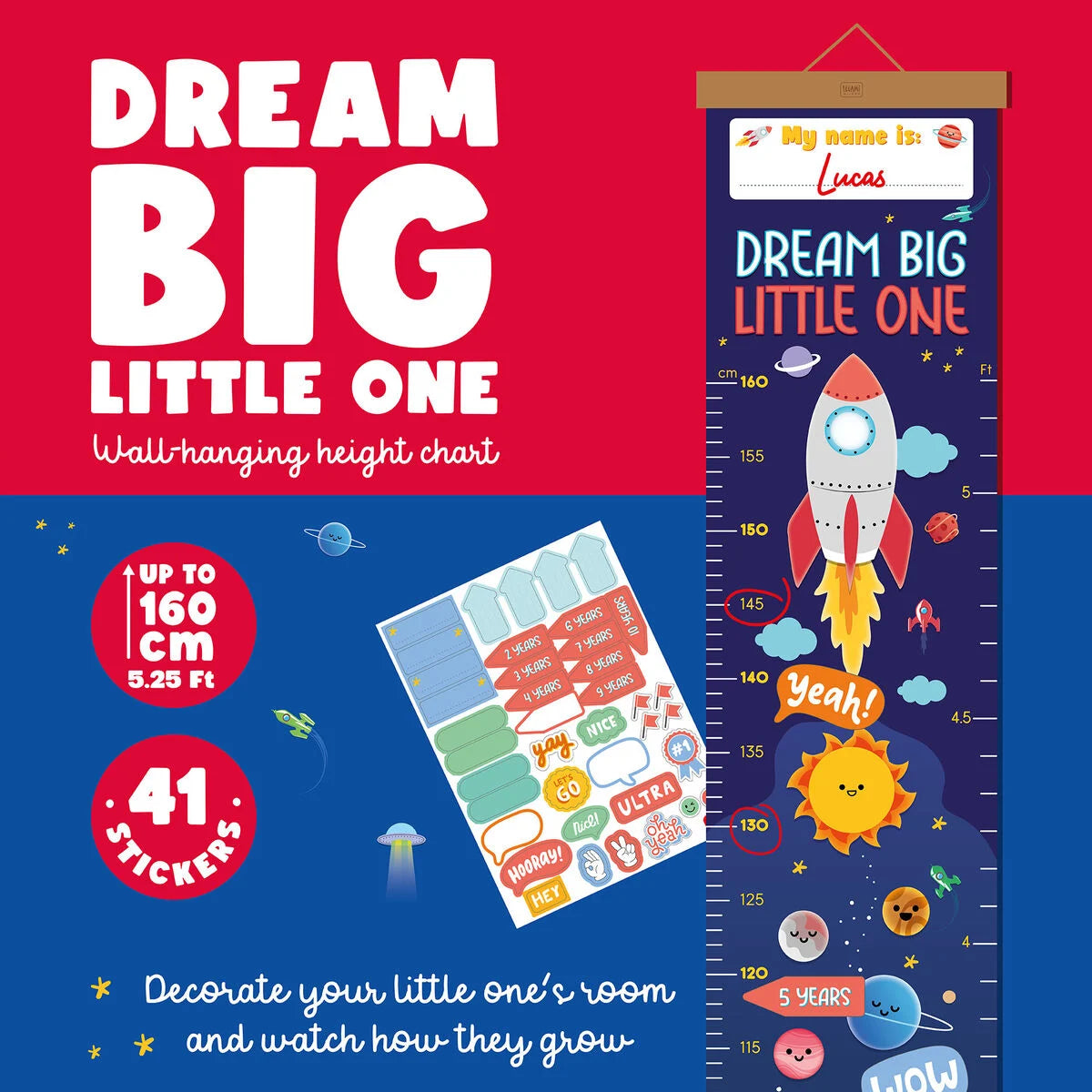 Legami Αναστημόμετρο -Wall-hanging Height Chart - Dream Big Little One-Μωβ