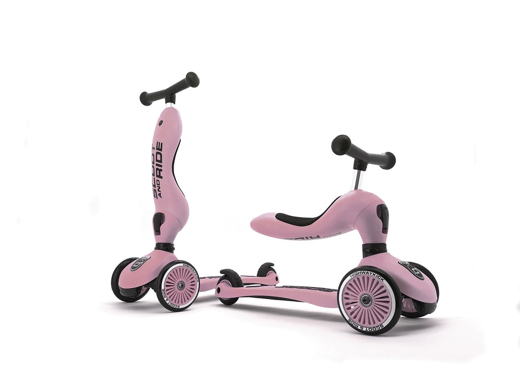 Scoot &amp; Ride Skateboard 2 in 1 Highwaykick 1 Rose