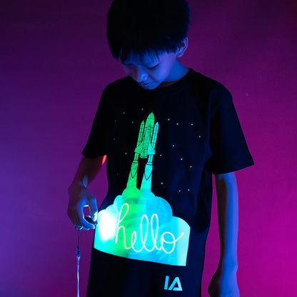Παιδική Μπλούζα T-Shirt Glow in the Dark Space Rocket