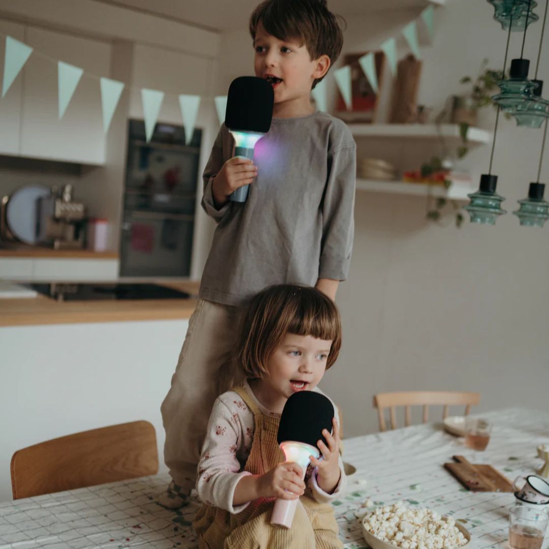 KIDYWOLF: Μικρόφωνο Karaoke επαναφορτιζόμενο με φως & bluetooth-Blue