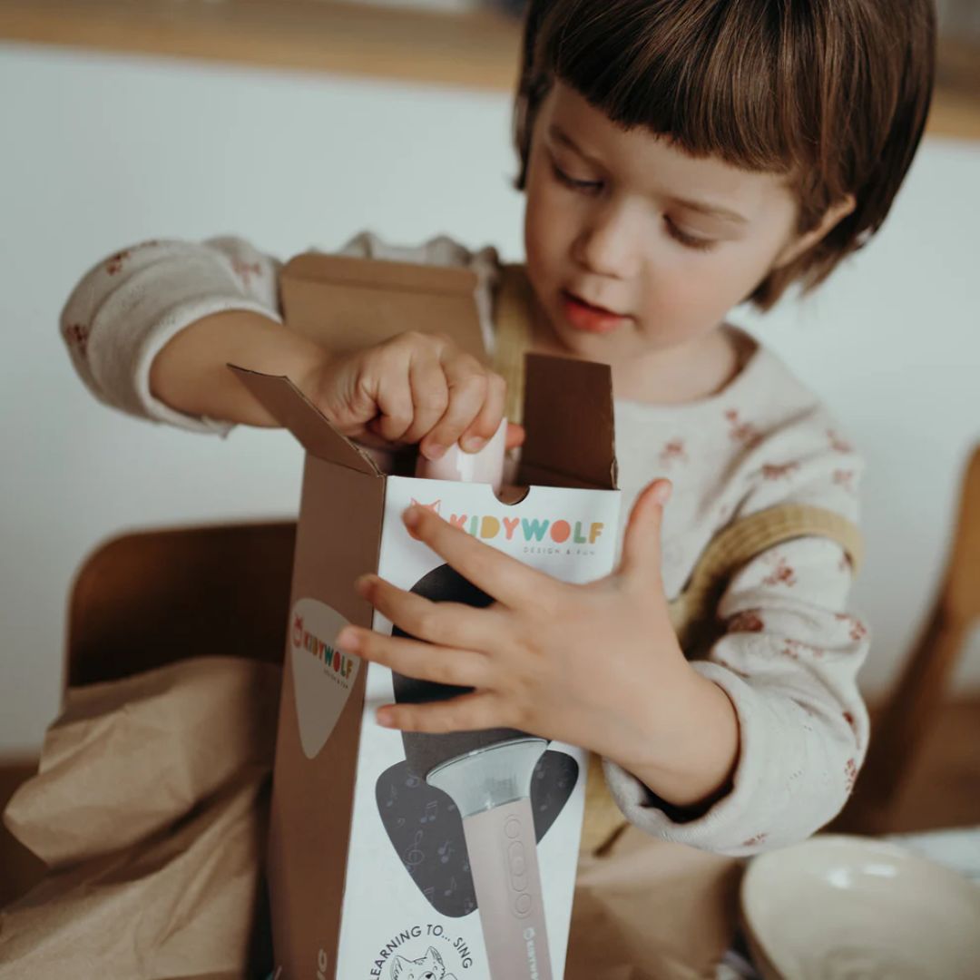 KIDYWOLF: Μικρόφωνο Karaoke επαναφορτιζόμενο με φως & bluetooth-Pink