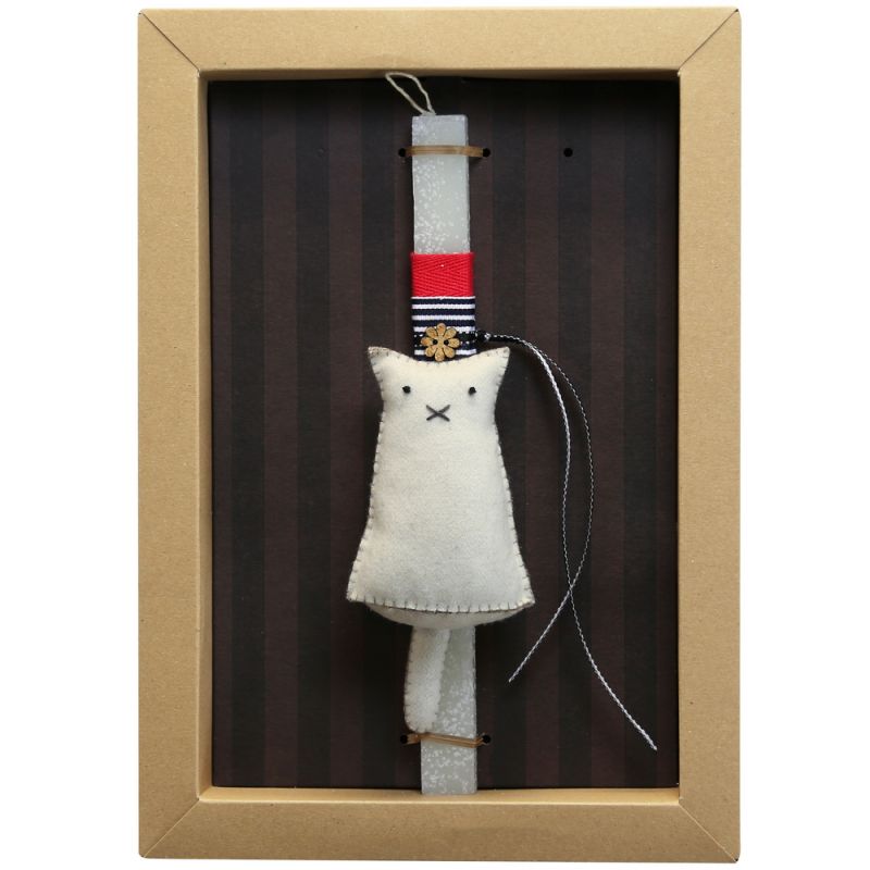 Synchronia Lamp (lg) Felt cat - Cream