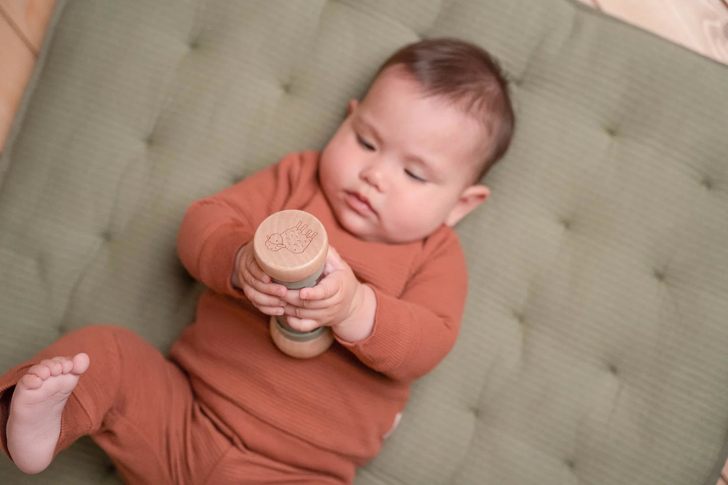 Little Dutch Wooden Rattle with Rain Sound Little Farm FSC