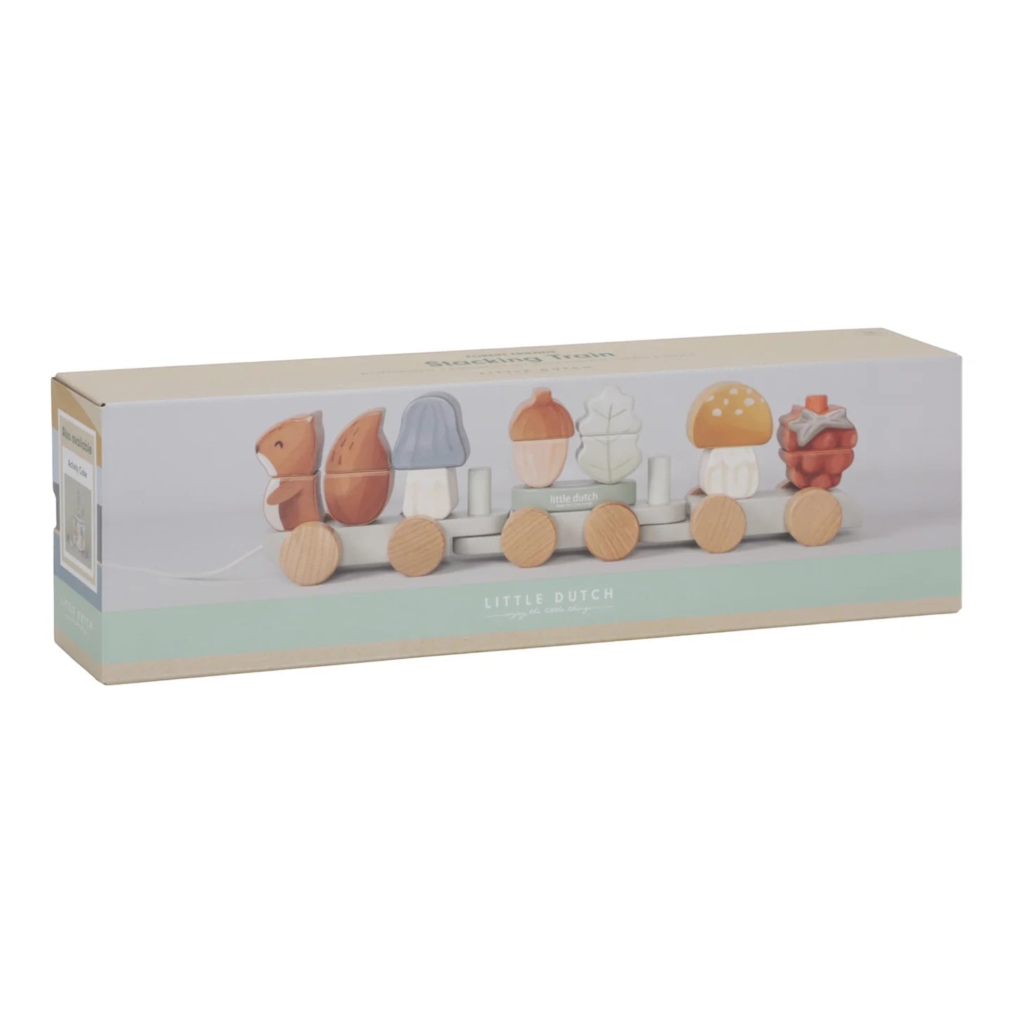 Little Dutch Ξύλινο τρενάκι με άσκηση λεπτής κίνησης σκιουράκι Forest Friends FSC