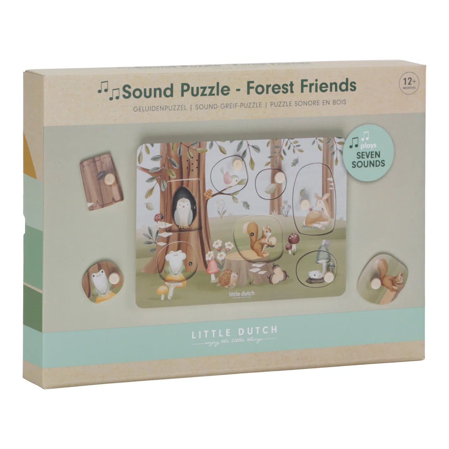 Little Dutch Ξύλινο παζλ με ήχους Forest Friends FSC