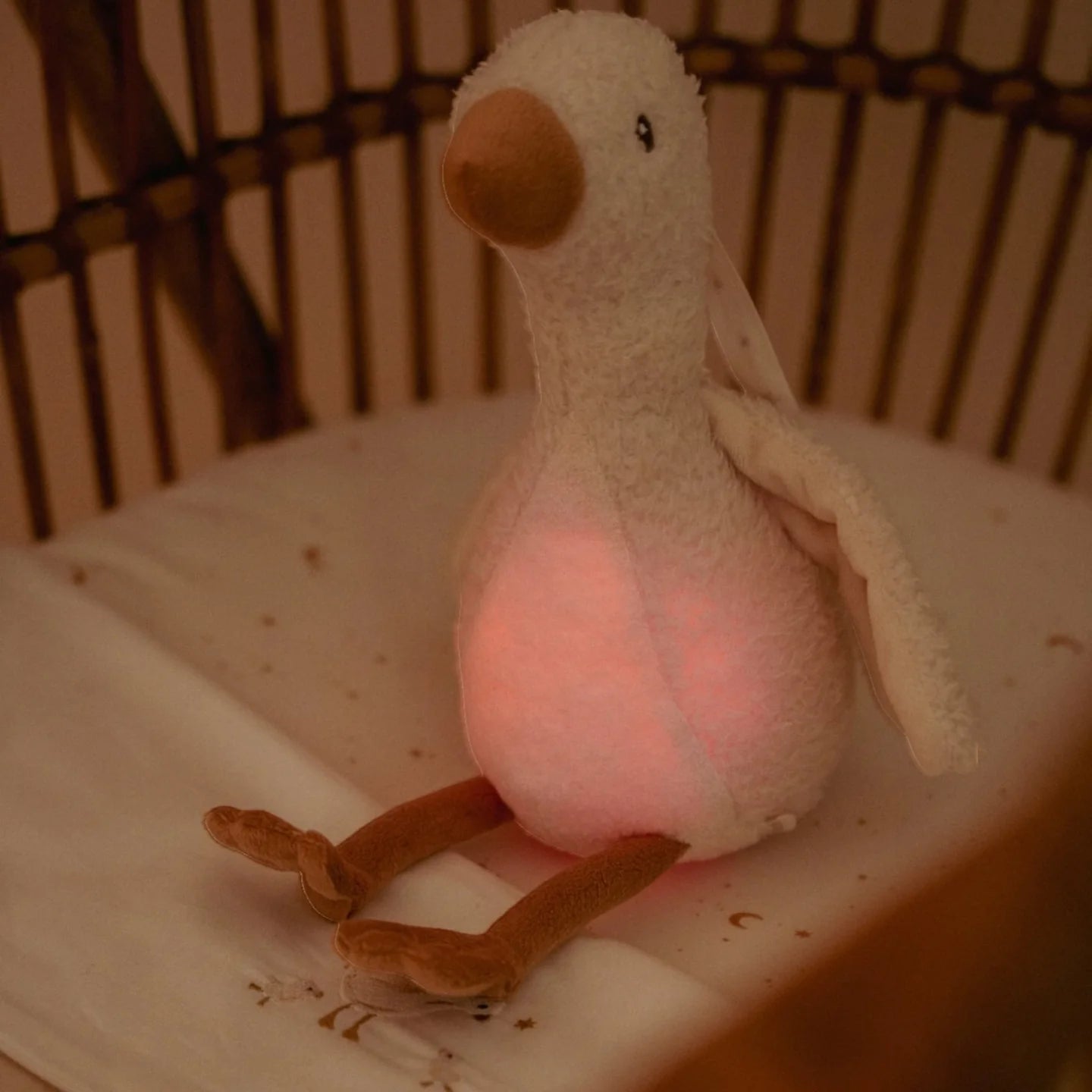 Little Dutch Υφασμάτινη χήνα με φωτισμό, λευκούς ήχους & μουσική - επαναφορτιζόμενη