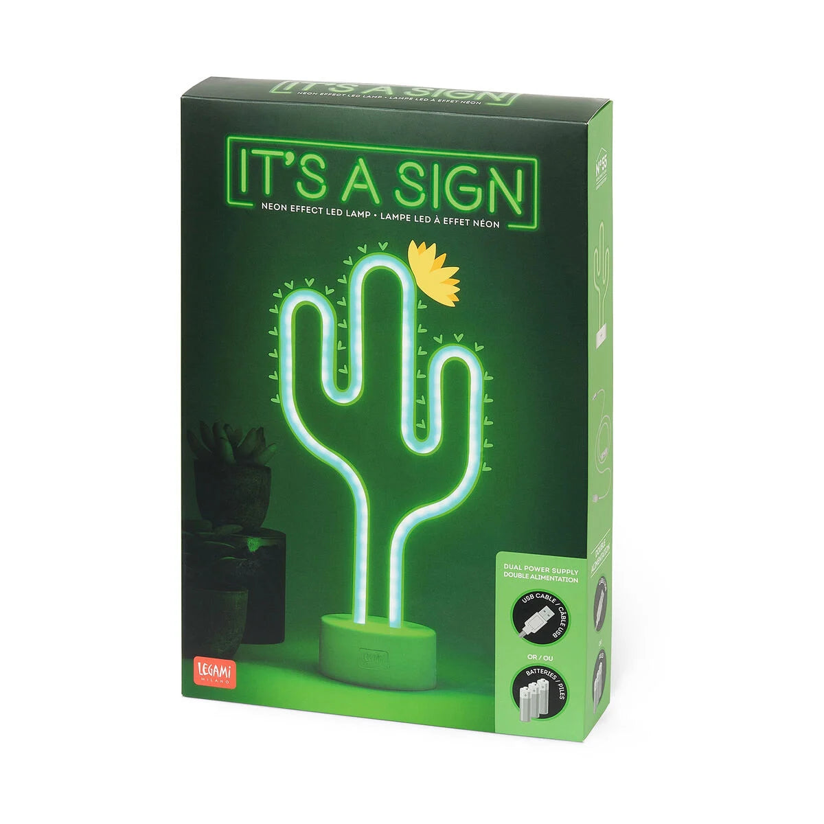 Legami Neon Effect Led Lamp - It's a Sign-Φωτιστικό Κάκτος