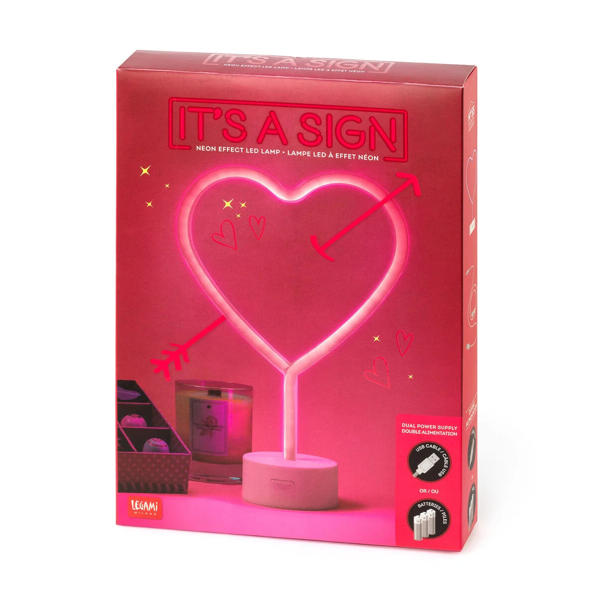 Legami Neon Effect Led Lamp - It's a Sign-Φωτιστικό Love