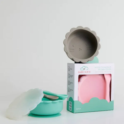 Μπολάκι σιλικόνης Λιοντάρι με καπάκι & κουτάλι – Βεραμάν