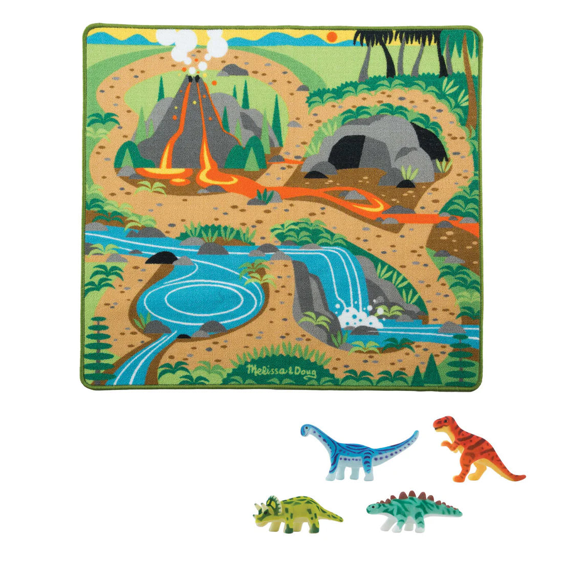 Melissa &amp; Doug Children's Activity Rug and Dinosaurs Set